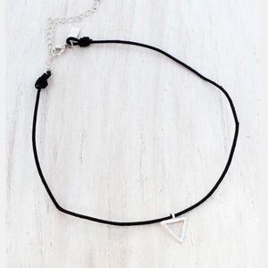 Black cord choker necklace